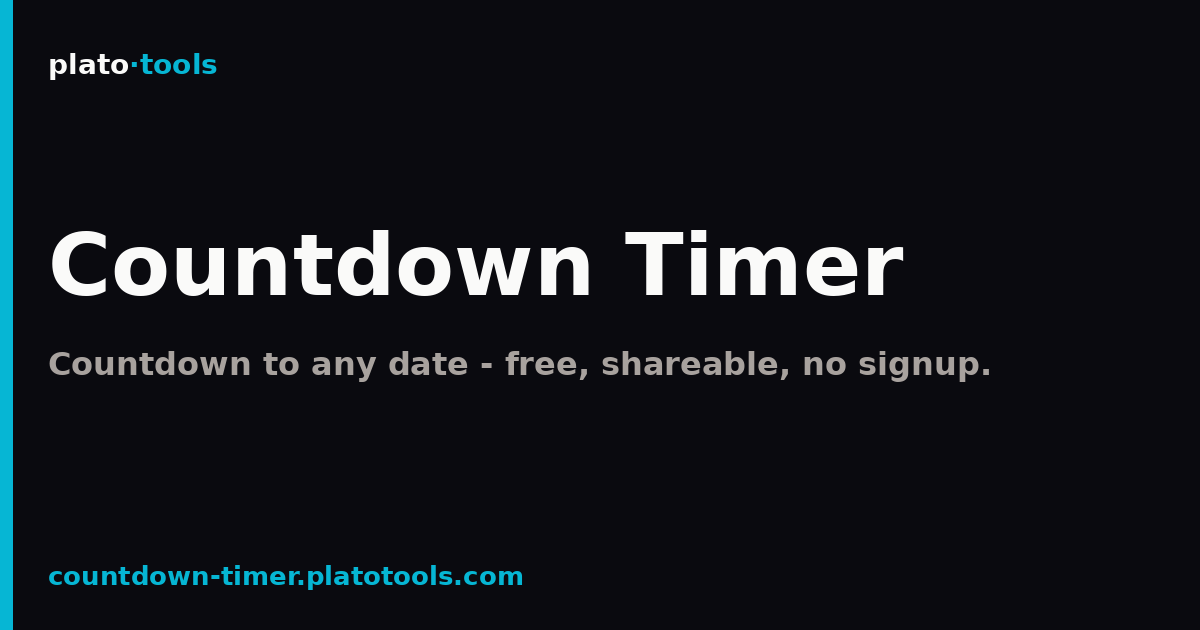Countdown Timer — Shareable Countdown to Any Date | plato·potato
